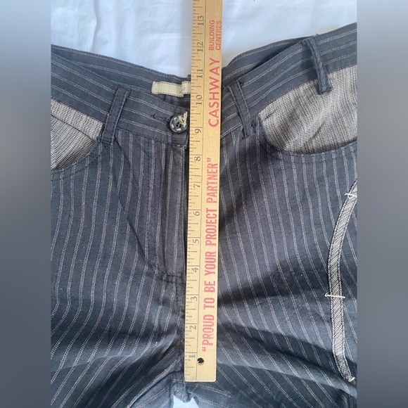 Women's Dark Brown Pinstripe Steampunk Trousers Pants Medium Lagenlook Unique - Picture 11 of 15